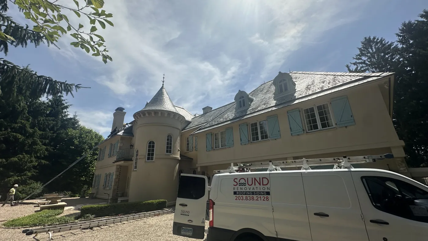 project gallery company van and in progress roof replacement fairfield county ct sound renovation project gallery company van and in progress roof replacement fairfield county ct sound renovation
